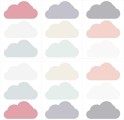 Dekodino Adesivo Murale Nuvole Pastello In Colori Tenui 18 Pezzi Amazon It Prima Infanzia