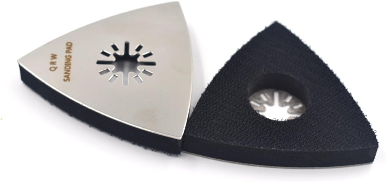Two Pack - 3 Inch Triangular Velcro Sanding Pad with Universal Arbor for Fein Multimaster, Craftsman, Ridgid, Bosch, Chicago, Milwaukee, Etc.