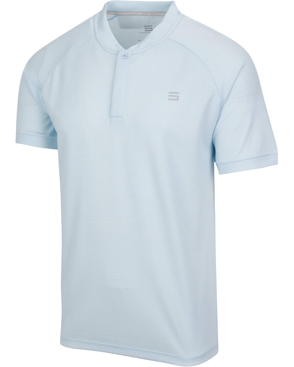 Photo 1 of Three Sixty Six Collarless Golf Shirts for Men - Men’s Casual Dry Fit Short Sleeve Polo, Lightweight and Breathable Sky Blue