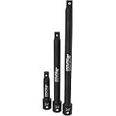 LEXIVON Impact Driver Extension Bar Set, 3/8" Drive | Hardened and Heat Treated Chrome Vanadium Steel | 3-Piece Set 3, 6, and