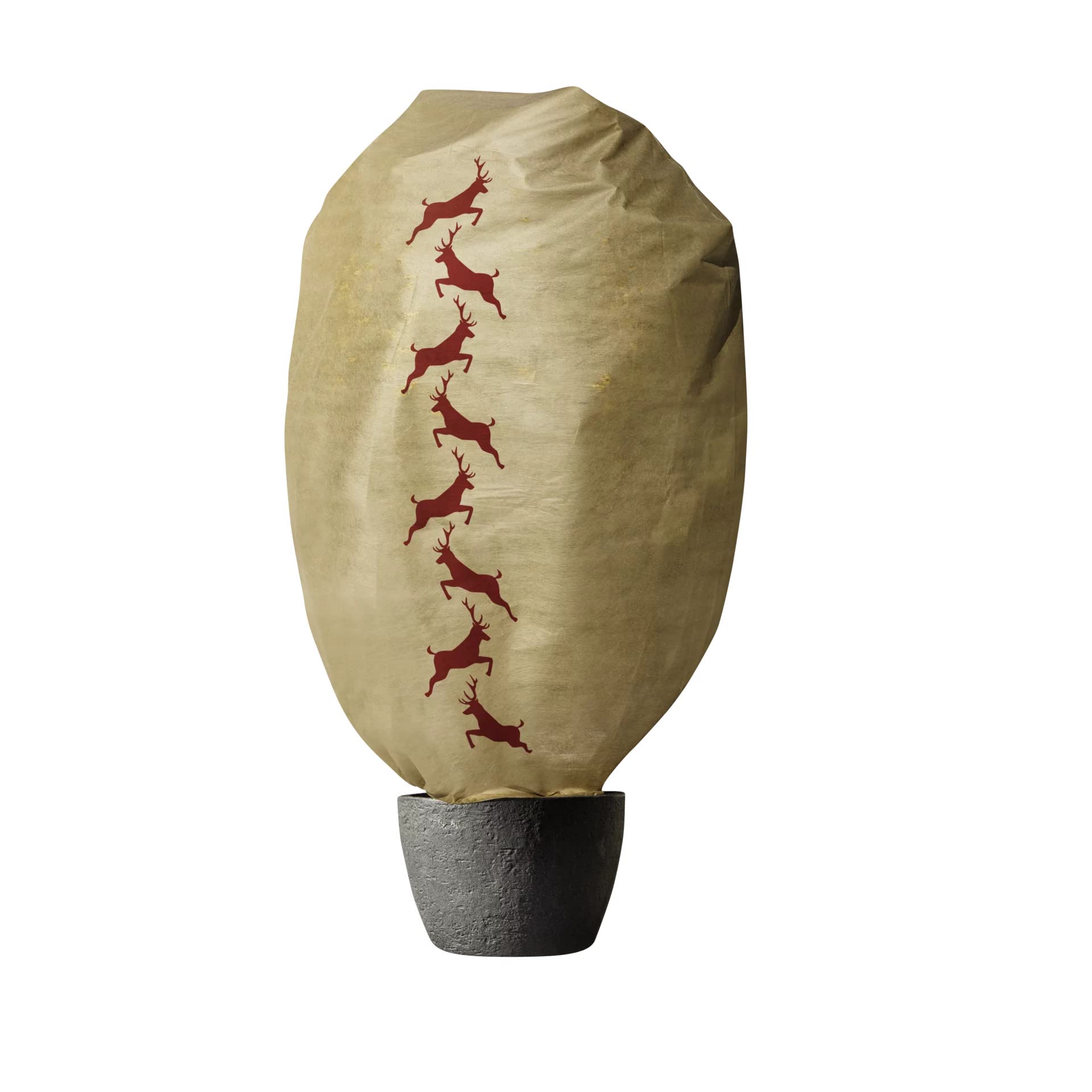 Windhager 06886 Winter Decorative Fleece Cover Protect Cold Protection Frost Protection Garden Fleece Cover Fleece Deer Motif Size XXL 1.4 x 2 m Beige