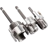 Eyech 3PCS PVC Pipe Threader Kit 1/2" 3/4" 1" NPT, Internal &amp; External Pipe Thread Cutting Tool, Pipe Threader Drill Attachment, Plastic PVC PPR Pipe Threading Tool Set