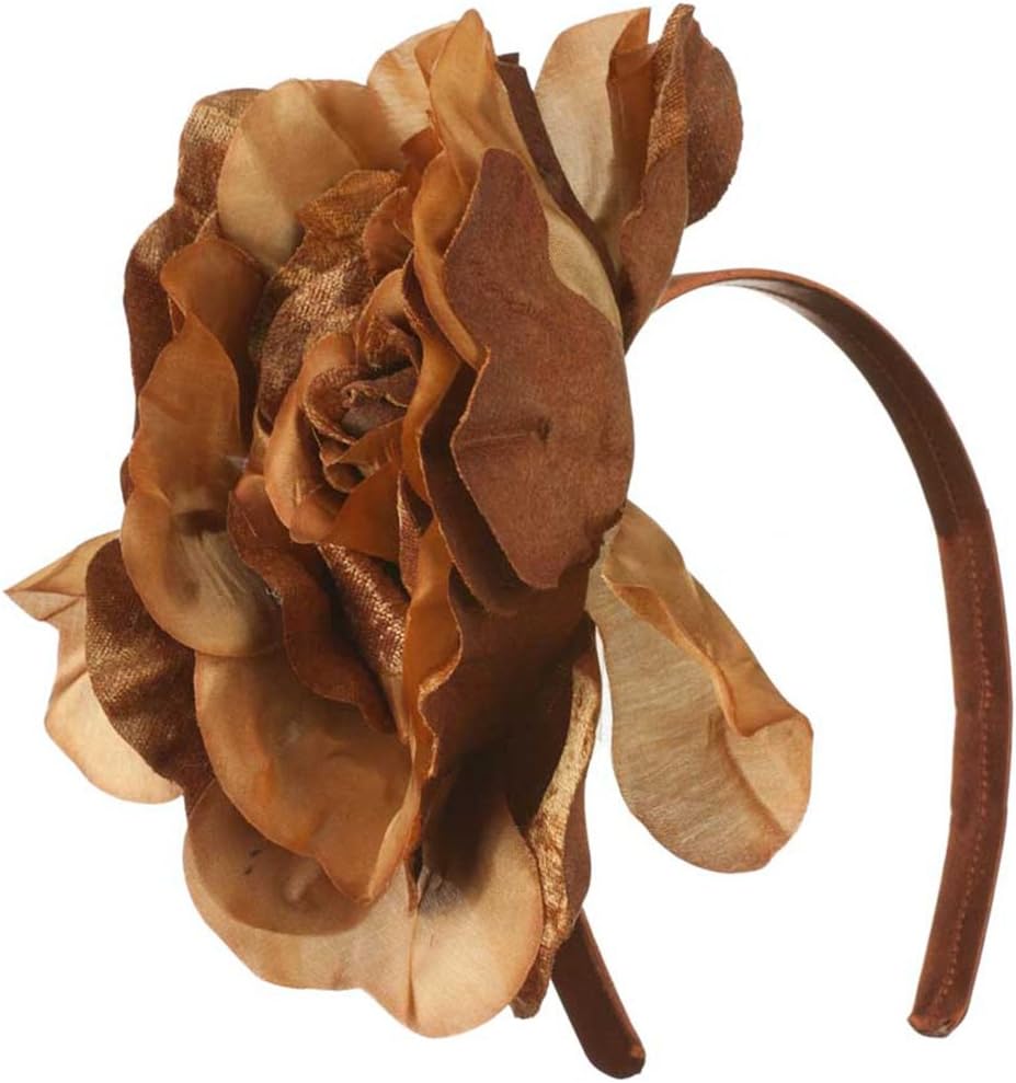 Jeanne Simmons 6 Inch Flower Satin Covered Headband - Bronze W15S70C