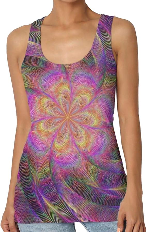 Amazon Co Jp サイケデリックとスパイラル ベスト レディース 夏 ファッション アクティブベスト モーション ノースリーブ 余暇 ベスト I字型デザイン セクシー スリム 人気の 傾向 ホーム トラベル モーション フィットネス ショッピング 外出して着用できます 服