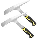 TAICHEUT 2 Pack 30oz Weeding Mattock Hoe, Small Rock Pick Axe with A Pointed Head and Pick Axes for Digging, Mining, Carpenters, Geologists