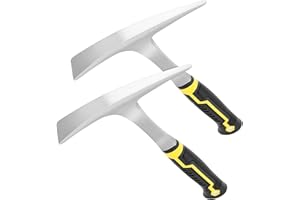 TAICHEUT 2 Pack 30oz Weeding Mattock Hoe, Small Rock Pick Axe with A Pointed Head and Pick Axes for Digging, Mining, Carpente