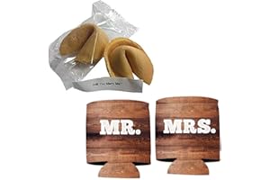 VictoryStore Wedding Proposal: Will You Marry Me? Fortune Cookie With Message Inside (2 Cookies + Mr and Mrs Wood Panel Can Cooler)