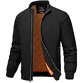 TBMPOY Men's Winter Lightweight Bomber Jackets Water Resistant Fall Casual Windbreakers Quilted Full Zip Windproof Work Coats