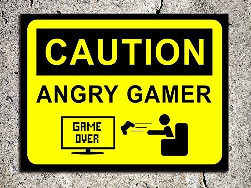 Gamer Warning Metal Plaque