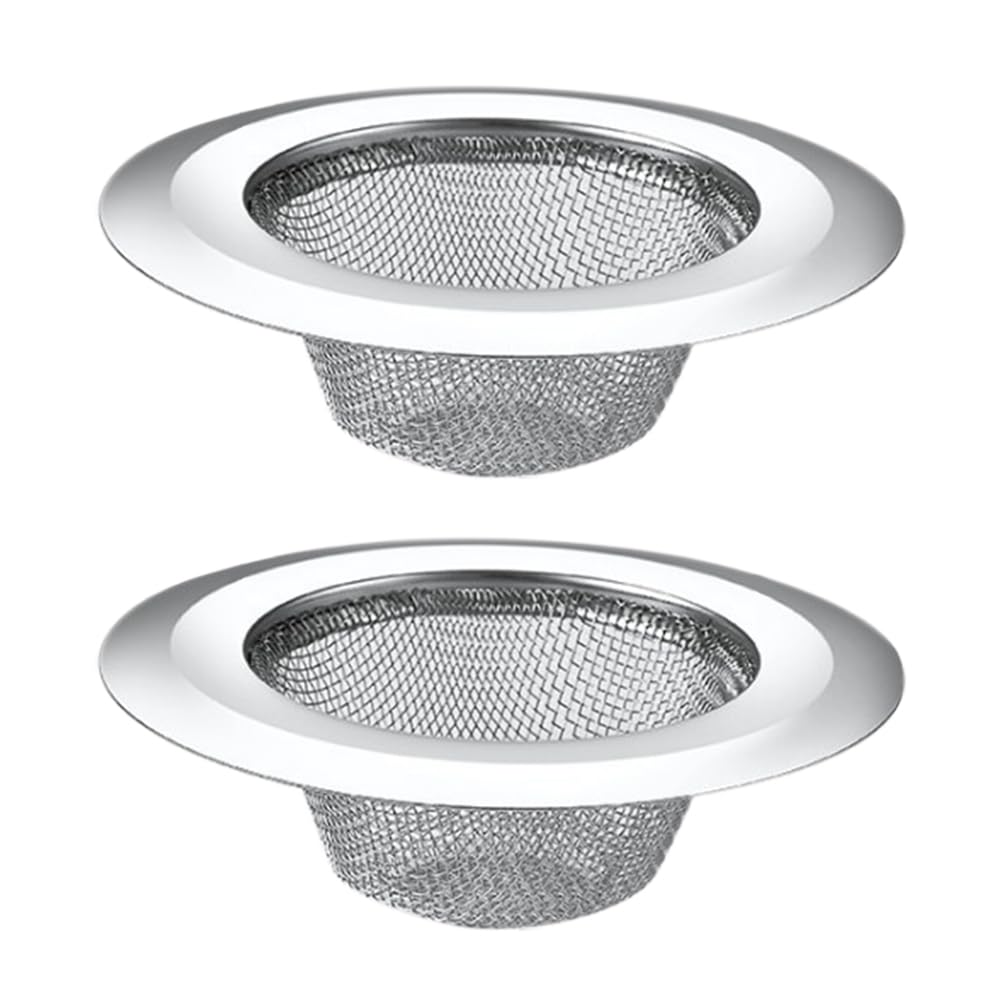 XIZONLIN Kitchen Sink Strainer 2Pcs Stainless Steel Drain Sink Tub Strainer Filter Hair Catcher Basket Drain Protector for Kitchen Bathroom Shower