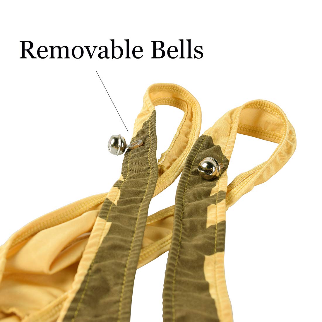 Rukisac Christmas Gag Gifts for Men, Reindeer Mankini Men Funny Thongs Underwear with Bells Pranks for White Elephant Exchange Gifts, Valentine's Day, Xmas