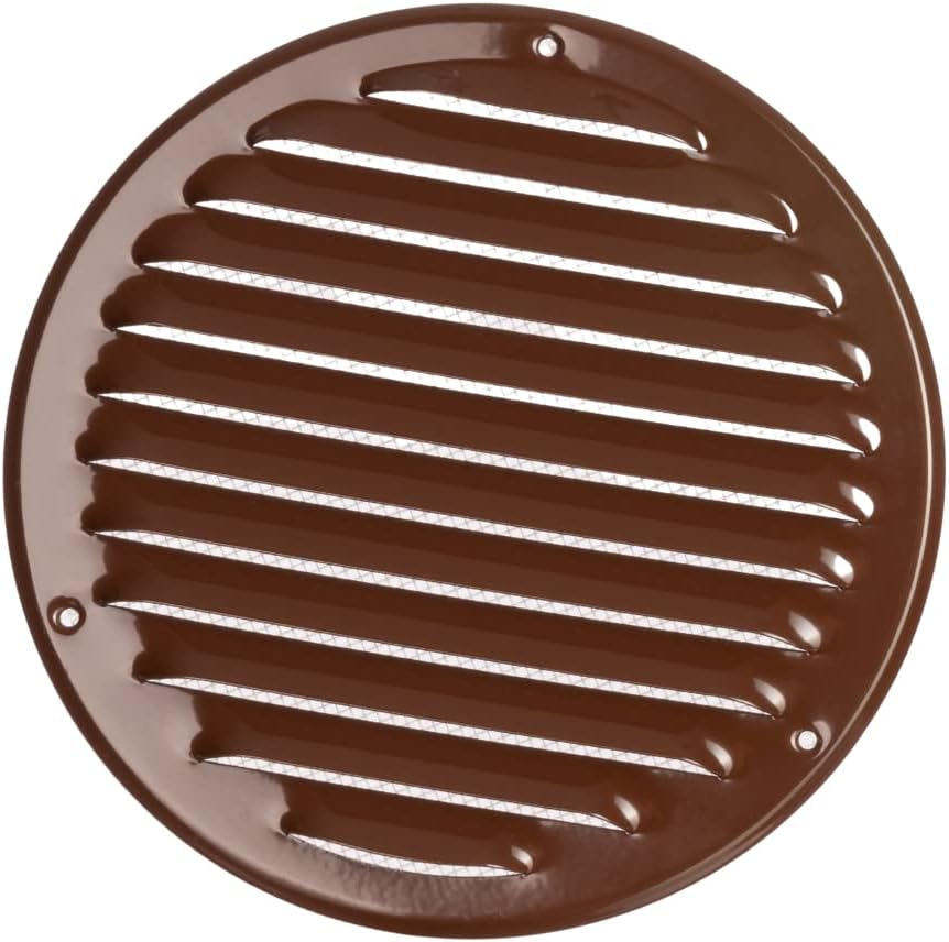 EUROPLAST Ø160mm Brown Round Air Vent Grille Cover with Insect Mesh