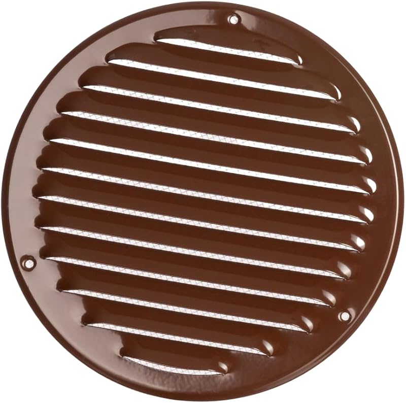 EUROPLAST Ø160mm Brown Round Air Vent Grille Cover with Insect Mesh