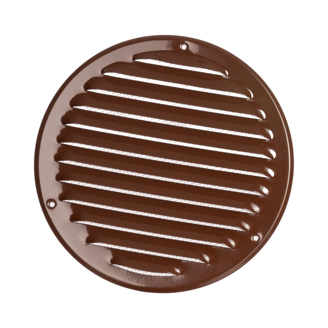 ร 160mm / 6" inch Brown Round Metal Air Vent Grille Cover with Insect Mesh - Ventilation Cover โ image 1