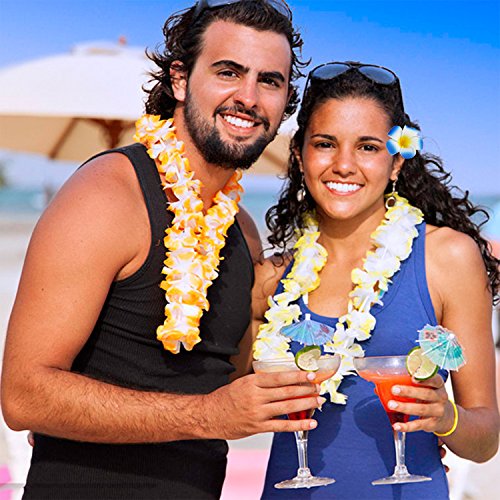 6 Hawaiian+Necklaces+Supplies+Decorations+Vacation