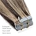 Hairro Tape in Human Hair Extensions Down Medium Brown Mix Dark Blonde #4P27 18