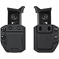 Aecktech 2 Pack Universal .380 ACP Single Stack Mag Carrier IWB/OWB Magazine Holster for Right & Left Hand Ambidextrous Concealed Carry