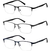 Kafirlo Bifocal No Line Progressive Multifocus Reading Glasses Men Multifocal Reader Blue Light Computer Metal Frame Eyeglass