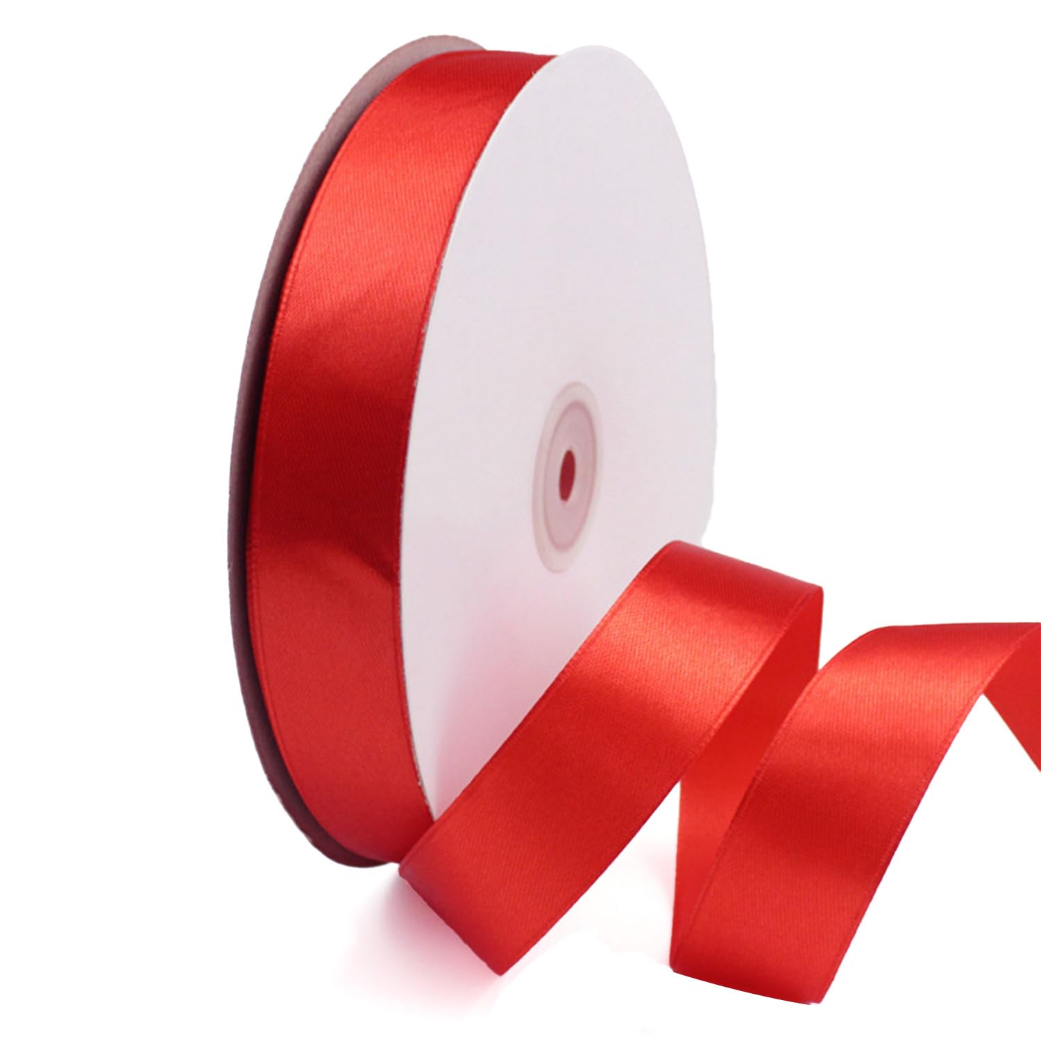 Red Ribbon - 25mm Width (1") Satin Ribbon 91 Meters (Full Reel) for Gift Wrapping, Card Making, Crafts and Scrapbooking