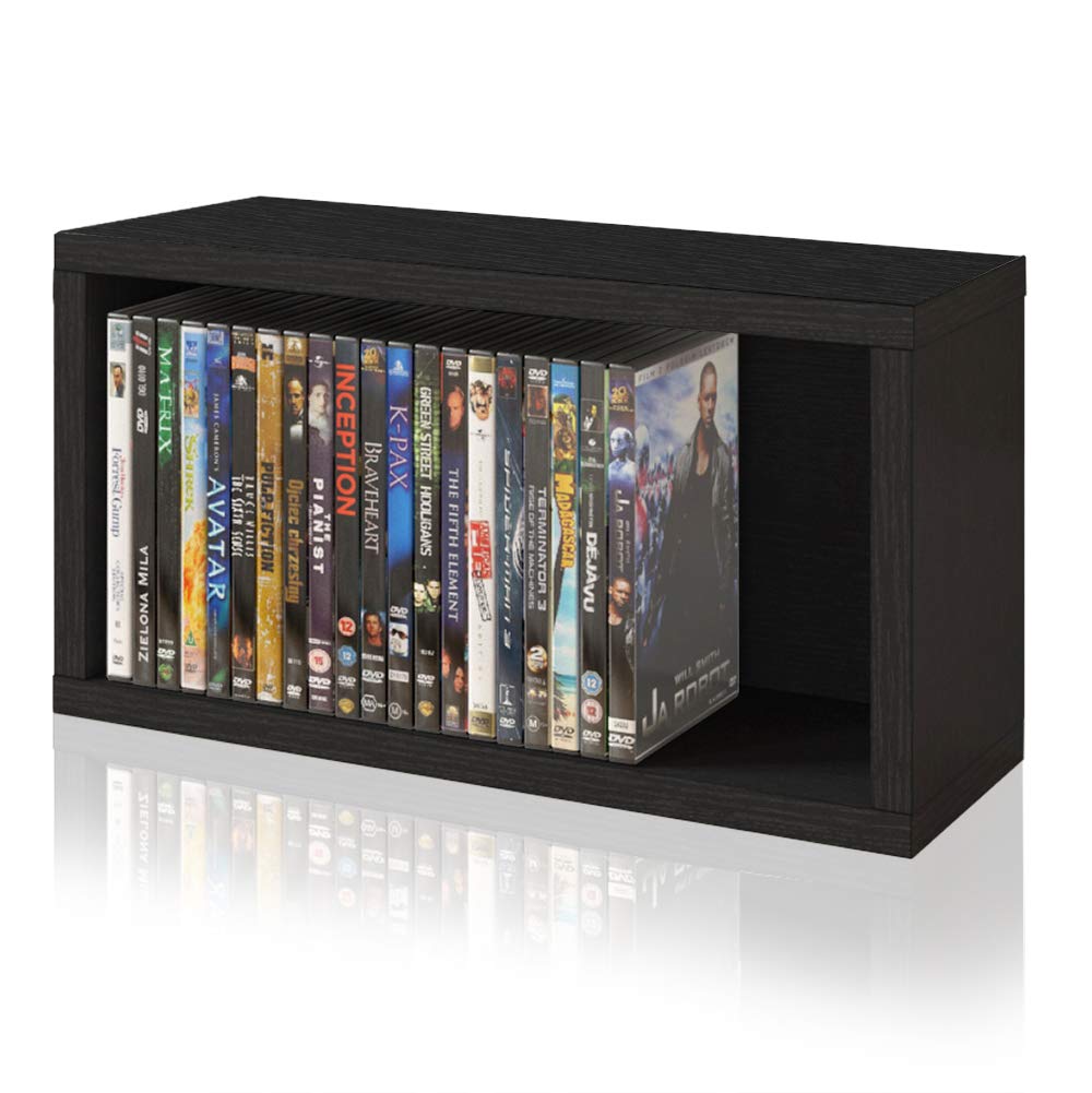 Way Basics Media Storage Rack Shelf Organizer Holds 30 PS5 Games, DVDs, Blu-Rays (Tool-Free Assembly And Uniquely Crafted From Sustainable Non Toxic zBoard Paperboard), Black