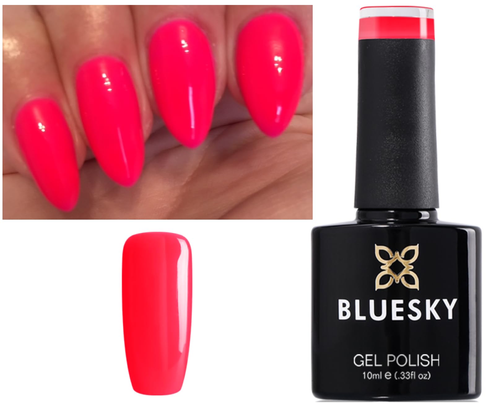 Bluesky Nail Gel Polish Neon Pink Lola Shocking Pink Neon 12 UV LED Soak Off 10ml Spring Summer Color