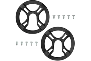 Flylin 2Pcs 4 Holes Bicycle Sprocket Cover, Thickened Bike Chain Guard with Mounting Screws, Plastic Bike Chainwheel Protecti