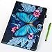 iPad Air Case, Dteck(TM) Fashion Art Prints Leather Flip Stand Smart Cover with Auto Wake/Sleep Feature Magnetic Snap for iPad Air/5th 9.7 inch 2013 Model, Blue Butterfly & Pink Flower