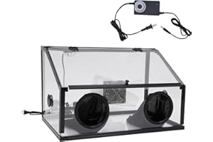 2 Holes Fully Enclosed Dust Box, 30w Electric Grinding Table Polisher Dust Box W/ Fan 5500rpm And Light,3mm Panel Thickness &