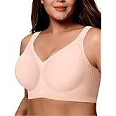 Yisfo Wireless Jelly Bra for Women Plus Size Push Up Seamless Full Coverage Supportive No Underwire T-Shirt Bra