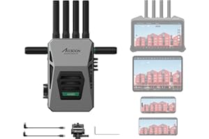Accsoon CineView Master 4K Wireless Video Transmitter, 2.4+5+6Ghz Tri-Band 8202ft Range 25ms Latency, SDI HDMI Video Transmission System, 4K60 1 Wired iOS+4 App Monitoring, Livestreaming(1 TX)