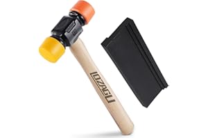 LOZAGU 12oz Mallet Hammer with Tapping Block, Double-Face Nylon & Plastic hammer, Soft Face Hammer