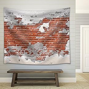 Erosion of The Brick Wall - Fabric Wall Tapestry Home Decor - 51x60 inches