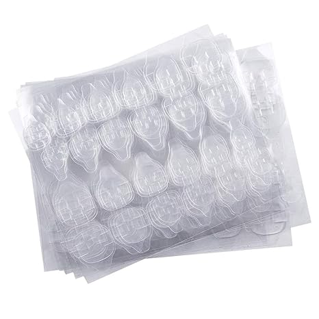 Lurrose 50sheets Nail Art Kleber-Aufkleber doppelseitige falsche Nagelspitzen Umwelttransparenter Nagelkleber