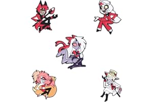 CHAKRA HEALING REIKI CHR Hazbin Hotel Brooch Set 5pcs Cartoon Brooch Pin Jewelry Accessory for Women Alloy Anime Lapel Brooch