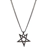 Sacina Black Star Necklace, Gothic Emo Punk Grunge Necklace, Goth Jewelry, Christmas Jewelry Gift for Women