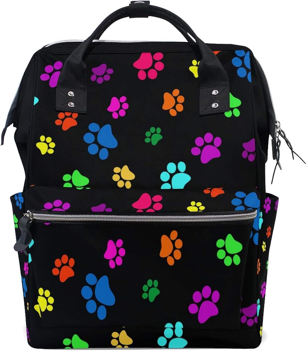 Baby Diaper Bag MultiFunction Travel Backpack, Colored Claw Dog Paw