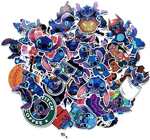Anime Domain Stitch vinyl stickers, 52 pieces