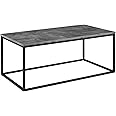 Walker Edison Modern Concrete Metal Frame Open Rectangle Coffee Accent Table Living Room Ottoman End Table, 42 Inch, Dark Concrete