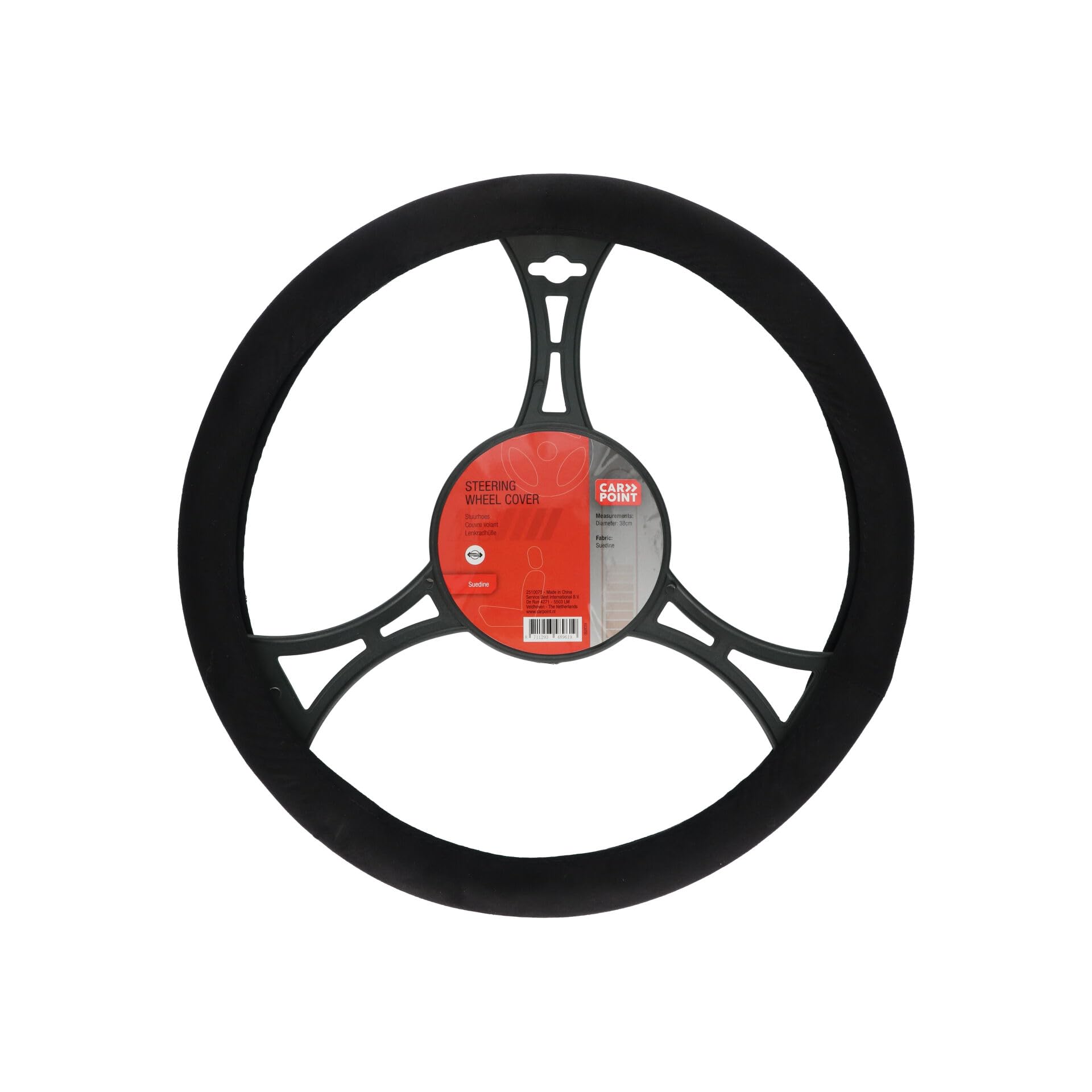 CARPOINT Suedine 2510075 Steering Wheel Cover Black