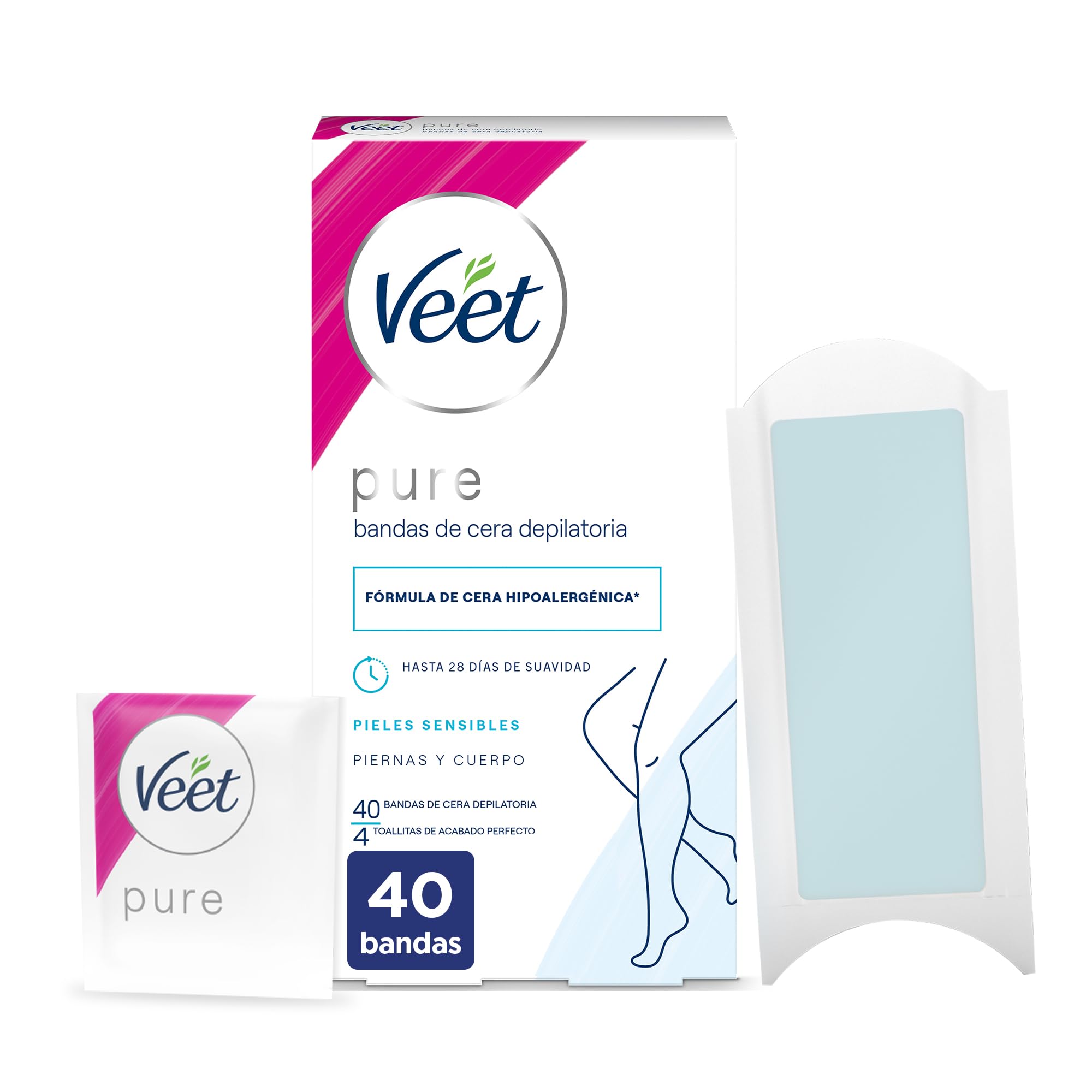 Veet Easy Gelwax Body Bands Depilatory Wax Skin Sensitive X40