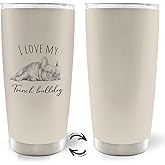 MOTERMATE I Love My French Bulldog Dog Mom 20oz Travel Coffee Mug Tumbler, French Bulldog Frenchie Dog Gifts for Women Men Dogs Lovers, Frenchie Water Stainless Steel Tumbler with Lid and Straw Mug
