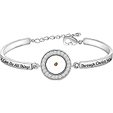 FEELMEM Mustard Seed Bracelet I Can Do All Things Through Christ Who Strengthens Me Bible Verse Bracelet Christian Faith Gift