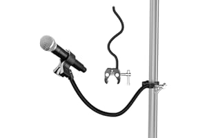 Mippko Gooseneck Microphone Stand,19.69" Flexible Adjustable Arm Super Crab Clamp Mic Clip 3/8"-16 to 5/8"-27 Adapter Mount,Compatible with Shure/Fifine / AT2020 / Pyle/Blue Snowball/Razer