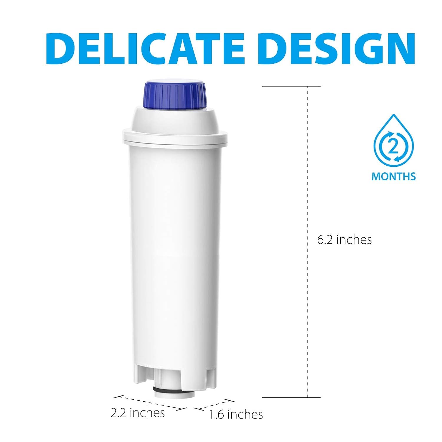 Waterdrop Coffee Filter, Replacement for De'Longhi® Water Filter DLSC002, ECAM, Eletta, Dinamica, Magnifica - Image 5