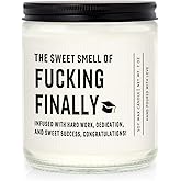 Shqiueos Funny Graduation Gifts for Her Him, Graduation Candle for Women Men Lavender Scented 7oz, 2026 Graduations Gifts for Masters Degree, College, High School, PhD Grad Gift for Nurse Law School