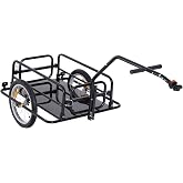 Aosom Bike Cargo Trailer Heavy-Duty with Universal Hitch 16" Wheels Black | Bicycle Trailer, Bike Wagon Cart, Foldable Compact Storage, 88 lbs. Capacity