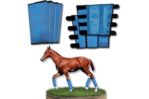 GENERIC Fly Boots for Horses Set of 4 - Extended Velcro Adjustable to Protective Leggings for Horse - Greatly Reduce Stomping - Breathable mesh with Natural Air Flow - Blue Color