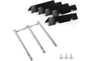 FlameDuty Replacement Parts for Weber Spirit 15.3 Inch Porcelain Steel 7636 Grill Heat Plate and 69787 Burner Tube Kit for Weber Spirit II & I E310 E320 S310 S320, Spirit S315 Series Grill
