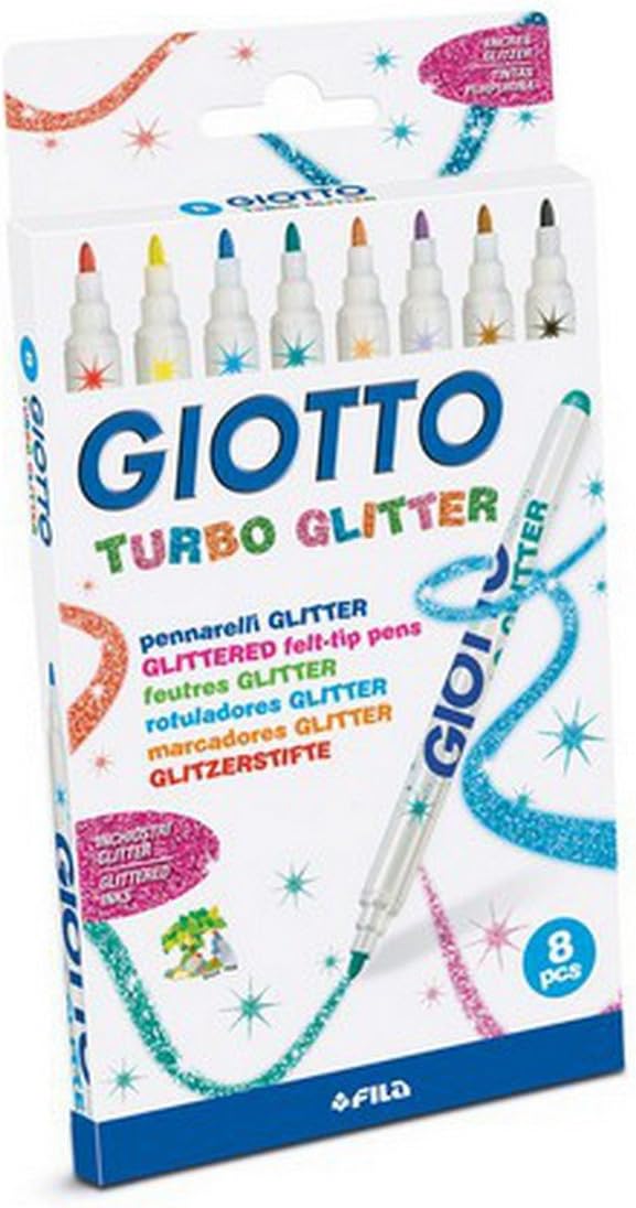 Turbo Giotto Glitter 8 Colour 4258 x10, azure