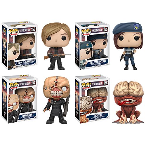 Pop! Games: Resident Evil Agent Jill Valentine, Leon Kennedy, Licker and Nemesis! Set of 4